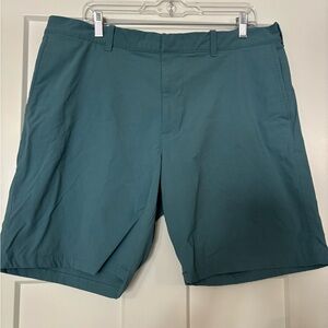 J. Crew Men’s Tech Chino Shorts Bundle ‎ SZ 34  Blue green Flat Front 9” stretch